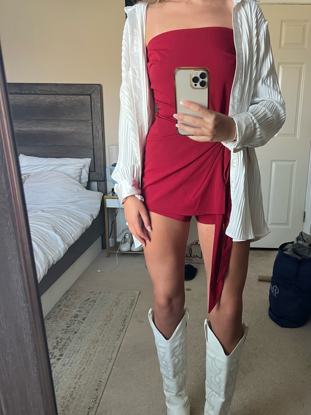 NWT REFINERY Red Wrap-Tie Romper
